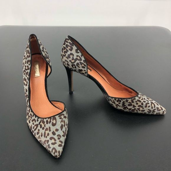 Halogen Leopard Print Heels Calf Hair Marlie D’Orsay Pumps - Picture 3 of 15